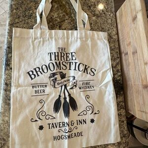 Three Broomsticks Canvas Tote Bag - Cream